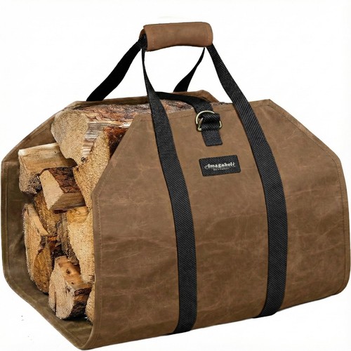Leather firewood carrier - leather,