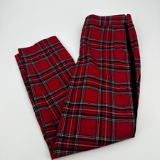 Talbots Red Tartan Plaid Slim