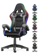 bigzzia Gaming Chair with RGB Computer Chair with Light Reclining