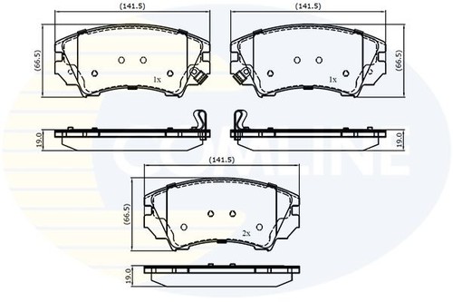 Comline front brake pad - brake, set