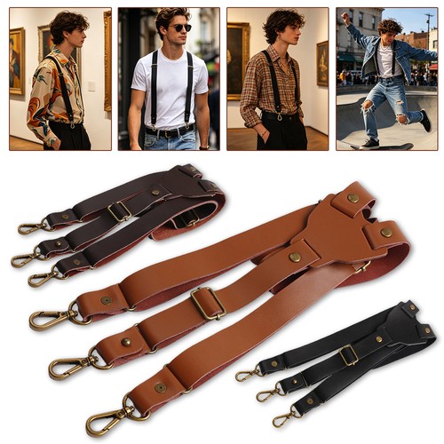 Mens leather braces - braces, heavy