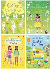 Usborne Activities Easter Sticker 4 Books Collection Set Little Sticker Dolly Dr