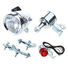 Bicycle 12V 6W Generator Headlight Tail Light Kit Friction Dynamo Light Suit