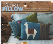 ALPACA PILLOW CUSHION - Knitting Pattern- ROWAN FELTED TWEED DK
