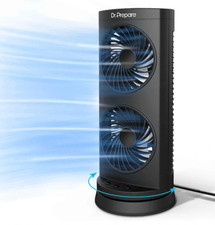 Dr. Prepare Tower Fan 110° Oscillating, Portable Desk Fan with 3-Speed Options