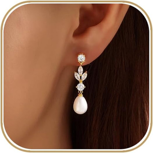 Pearl earrings for women 14k - pearl,