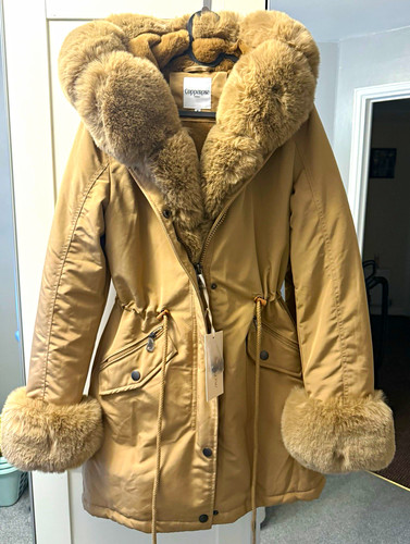 Copperose camel hooded parka - hooded,