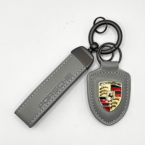 Porsche crest gray leather - crest,