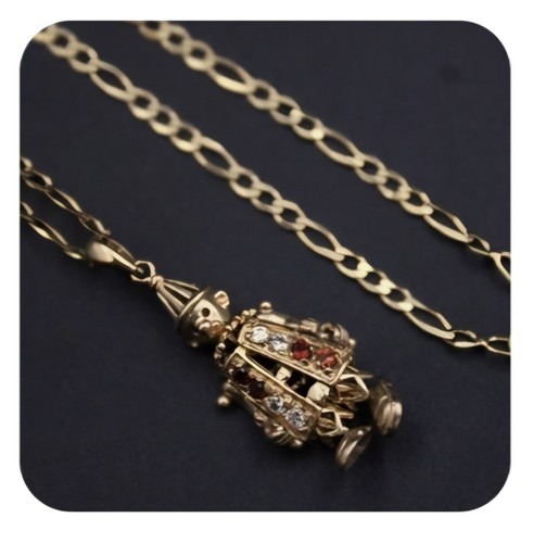 9ct clown pendant with - 9ct,