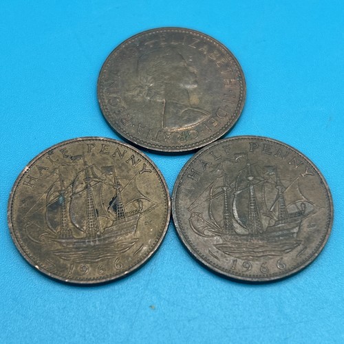 Trio 1966 halfpenny queen - trio, (3)