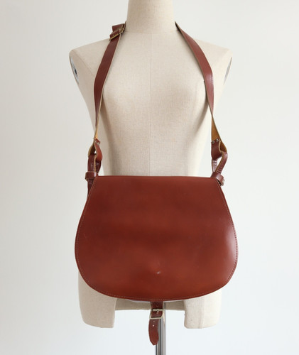 Vintage saddle leather bag - leather,