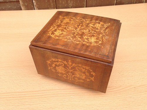 Vintage inlaid hardwood music - hardwood,