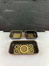 Denby Arabesque Hors D’oeuvres Oblong Serving Dishes 8.5" x 4.75" Last Set of 3