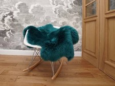 SHEEPSKIN Green Throw Genuine