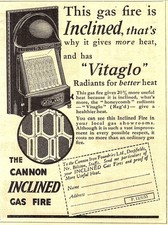 Original 1933 Advert Cannon VITAGLO Radiant Gas Fire Small Art Deco Era Print Ad