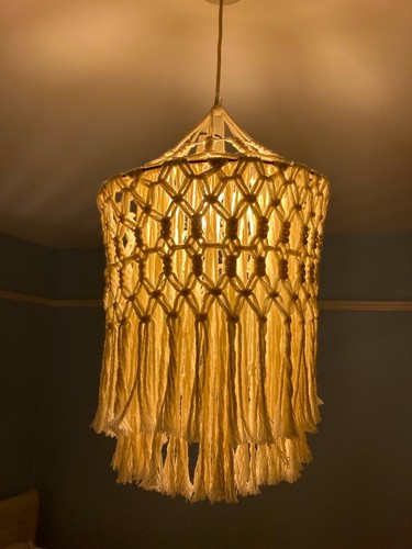 Handwoven cream macrame - cream,