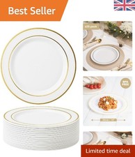 25  Gold Rimmed Dinner Plates