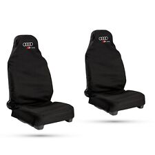 For Audi S line 2x Front Black Waterproof Airbag Compatible Seat Cover