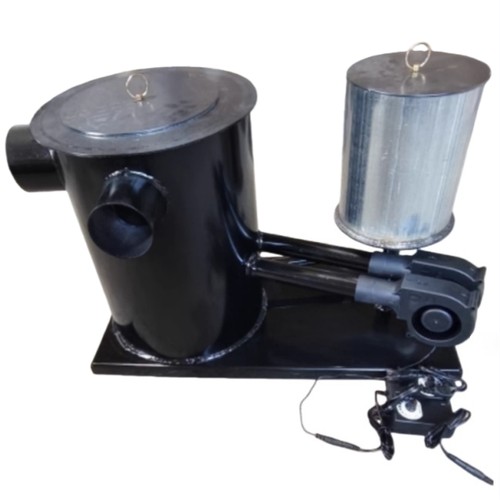 Waste oil burner outdoors - outdoors, shed