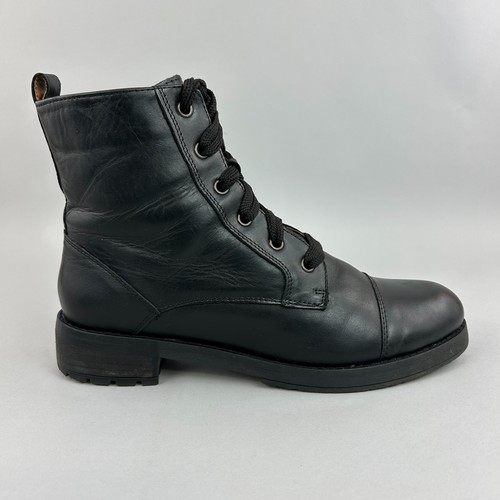 Black leather ankle zip - m&s,