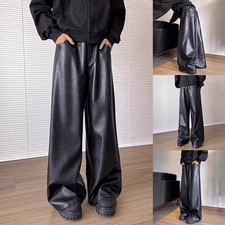 Men Retro Wide Leg Faux