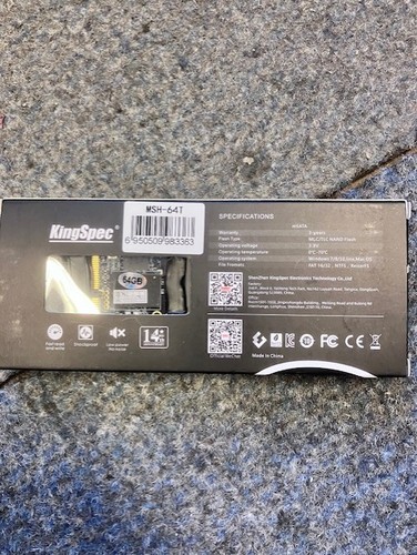 Kingspec msata flash 64gb new - kingspec, 64gb-new
