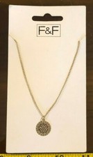 Necklace gold dish circle - necklace,