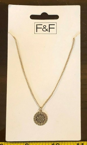 Necklace gold dish circle - necklace,