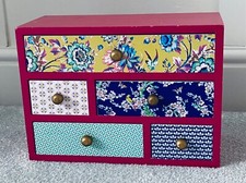 Beautifully decorated 5x Drawer Jewellery Chest bits & bobs Storage, Home Decor