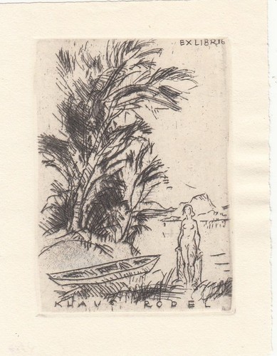 Exlibris bookplate radierung - bookplate,