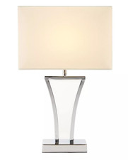 Very Table Lamp Metropole Silver Chrome Square White Ivory OPEN BOX