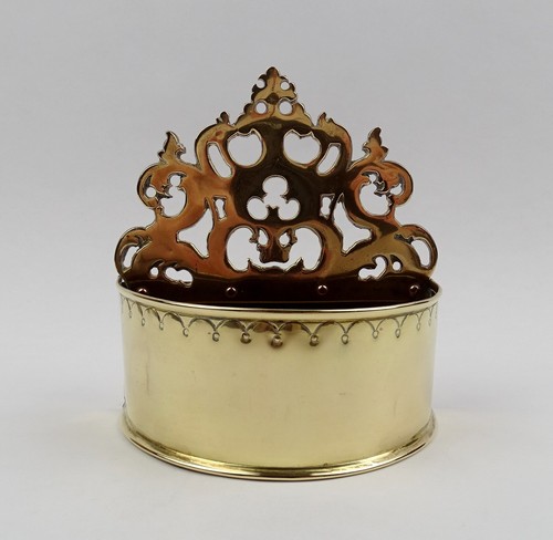 Wall pocket brass with crown - brass,