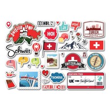 A5 Sticker Sheet Switzerland Vinyl Stickers - Swiss Bern Travel Scrapbook #83347