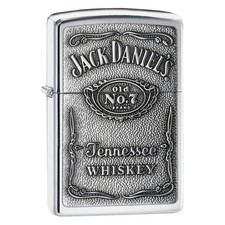 Zippo Jack Daniel's Lighter Windproof Flip-Open Steel High Polish Chrome