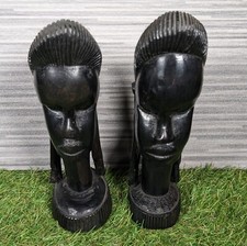 Vintage african wooden bust - vintage,