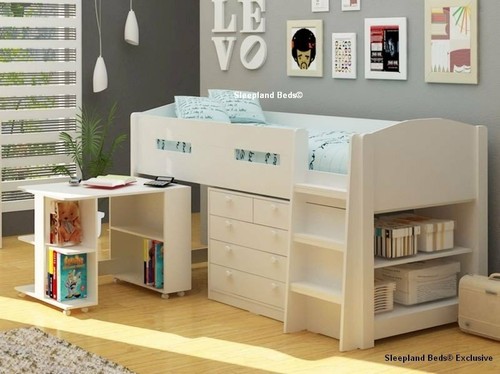 Cabin bed with desk - bed,