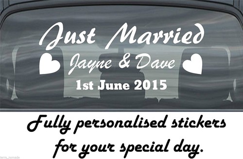 Just married wedding day - married, car