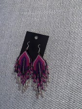 Maroon Burgundy Beaded Tassle