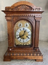 Large Antique Oak Westminster Chime Mantle Clock