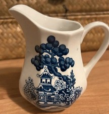 Pretty blue & white milk jug -