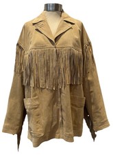 Zara Beige Suede Fringed Tassel Western Style Jacket / Coat M-L UK 12-14 *NEW*