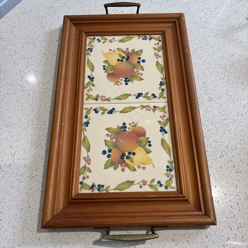 Vintage wooden serving tray - wooden,