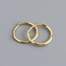 9CT GOLD SLEEPER HOOP EARRINGS - Sizes: 12mm / 14mm / 18mm / 25mm / 30mm (PAIRS)