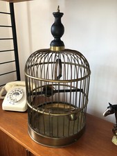 Antique brass copper hanging birdcage decorative interior design RARE