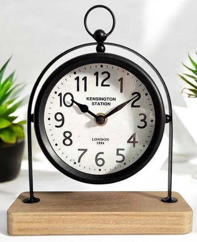 Black mantel clock - clock, silent