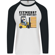Forklift Driver I Lift Heavy Weights Funny Mens L/S Baseball T-Shirt
