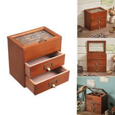 Large Jewellery Box Wooden Storage Drawer Cabinet Desktop Tidy Organizer Display