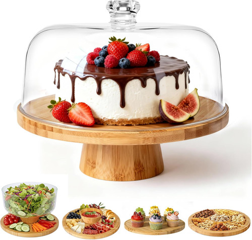 Cake stand with dome - cake,