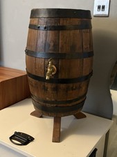 17th Century Antique Oak Coopered Barrel with Original Tap and Stand