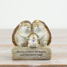 Hedgehog Family Message Resin